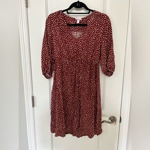Red Patterned Maternity Dress